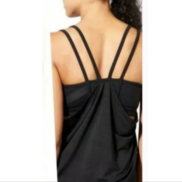 Athleta Strappy Tank With Built In Bra Size 34 B/C Black - Picture 3 of 7